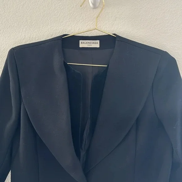 Balenciaga Virgin Wool Black Coat